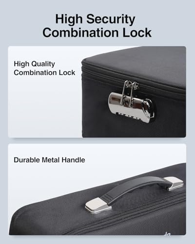 Image of Luxtude Trading Card Storage Box w /Adjustable Dividers, Large Trading Card Carrying Case w /Combination Lock, Baseball Sports Cards Case for 35pt Toploaders, Top Loader Cards Storage for MTG /TCG etc.
