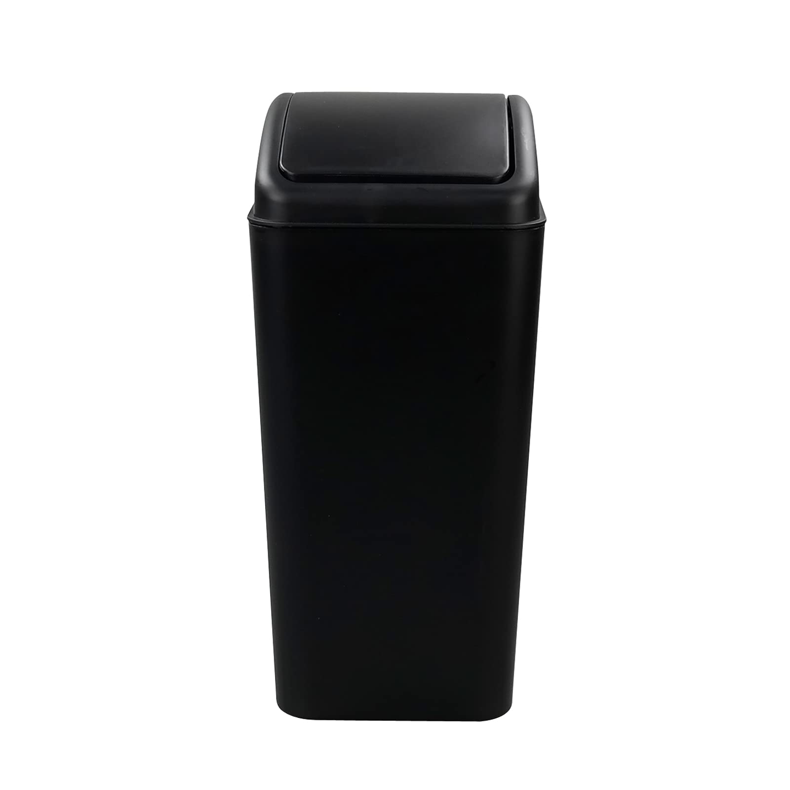 15 L Piccolo Cestino per i Rifiuti della Cucina Swing Top, Pattumiera in Plastica con Coperchio, Nero
