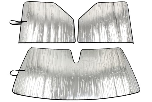 Custom Fit Windshield Sunshade & Side Sunshades for Ford Econoline E-Series Van & Motorhome - E...