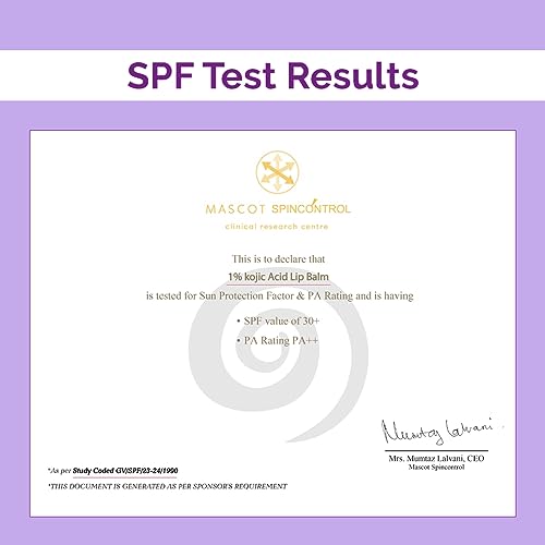 The Derma Co 1% Kojic Acid Lip Balm With Alpha Arbutin & Hyaluronic Acid, Spf 30 Pa++ For Dark & Pigmented Lips - 4G, Off White - Image 3