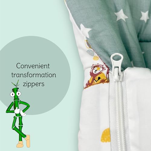 Image of 3 in 1 Baby Sleeping Bag & Carry Nest for Newborn, Portable Bamboo Cotton for 0-6 Months Infants, Holding Set, Soft & Lightweight (Jungle Tribe)