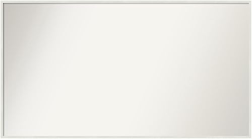 Amanti Art Espejo de baño blanco para sobre el fregadero, 24 x 43 pulgadas, espejo de tocador rectangular blanco Lucie, marco de madera moderno de