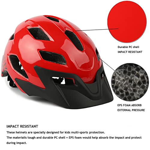 Image of Kids Helmet, Exclusky Kids Bike Helmet Adjustable Safety Lightweight Children Bicycle Helmet for Kids Skating Cycling Scooter Boys and Girls Bicycle Helmets Ages 5-8-14