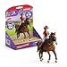 Produktbild schleich HORSE CLUB | Hannah & Cayenne 42711 | bewegliche Mädchenfigur | mit Pferde Zubehör | tolles Geschenk für Mädchen und Jungen | Pferde Spielzeug ab 5 Jahren | 6-teiliges Spielset
