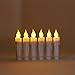 LED Taper Candle Lights - 6 Pack, 5 inch White Plastic Flameless Candles, Battery Operated, Warm White Flickering Flames, Window Decoration - Remote and Batteries Included