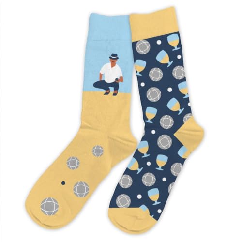 STC - Chaussettes Coton Passion PÉTANQUE Homme, Multicolore, One Size (39-45)
