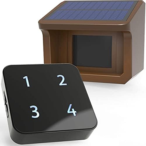 HTZSAFE 1/2Mile Solar Driveway Alarm System - Up to 70FT Wide Sensor Range, 3 Adjustable Sensitivities, Fully Weatherproof Outdoor Motion Sensor & Detector, DIY Security Alert System