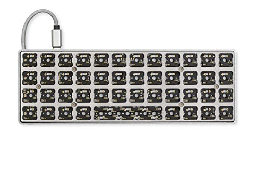Drop Planck Mechanical Keyboard Kit V6 — DIY Compact 40% Ortholinear Layout, Kaihua Hotswap Sockets, Programmable PCB, USB-C, and Aluminum Case (High-Pro), Space Gray