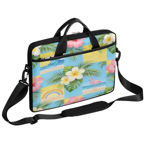 Bolsa para portátil estilo verano hibisco 15 pulgadas miniatura 1