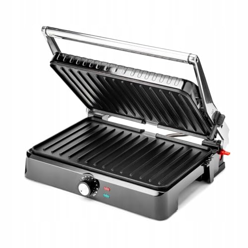 Huslog Parrilla Compacta Parrilla Eléctrica, Control De Temperatura, Plegable, Tostadora, Potente, 2200w