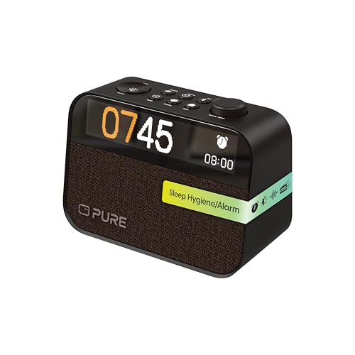 Pure Moment Radiowecker für Schlafzimmer & Büro (DAB+/FM Digital Radio, Bluetooth, White Noise Geräusche Einschlafhilfe, Wake Up Light Lichtwecker,...
