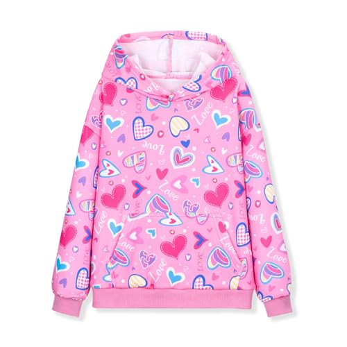 Image of WELAKEN Girls and Toddlers' Pullover Printed Hoodie Sweatshirt with Kangaroo Pocket