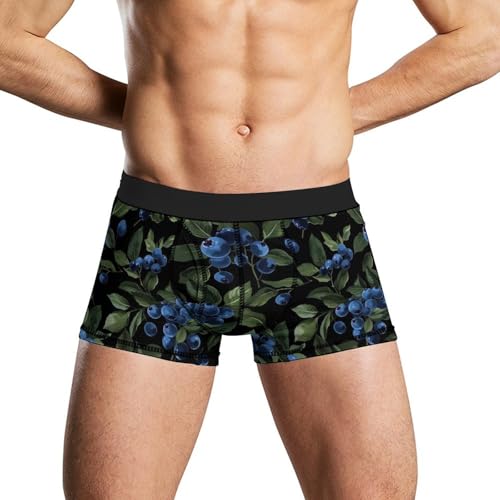 THisdownd Blueberry at Night Boxer confortable pour homme Culotte légère et extensible, Comme indiqué sur la photo, L