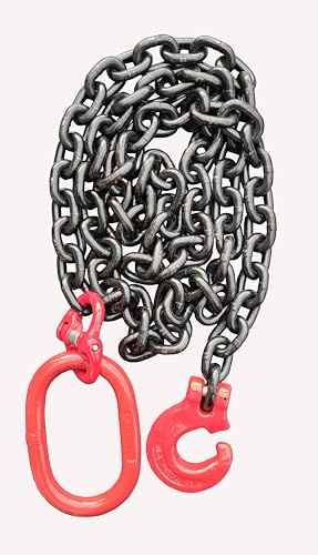 Chaîne Forestière 3 M Carrée 8 Mm Grade 80 – Avec Maillon Ovale Et Crochet Coulissant à Loquet