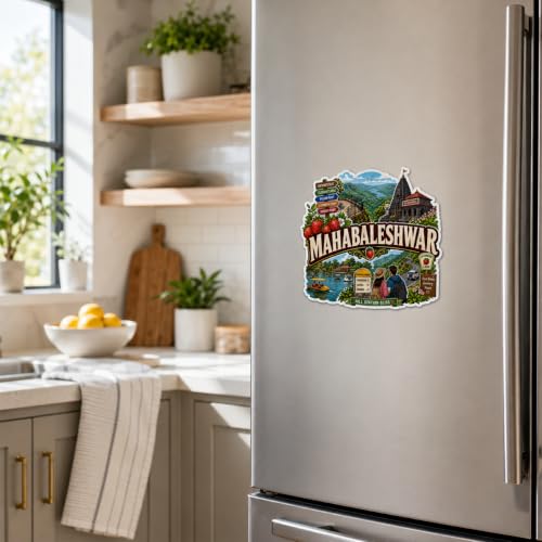Image of Zesta Wooden Fridge Magnets Set | Refrigerator Decor Magnets for Kitchen | India Souvenir Fridge Magnet Collection | Wooden Magnet for Fridge Door Decoration (Mahabaleshwar)
