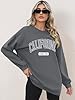 ORANDESIGNE Oversized Graphic Sweatshirt for Women Long Sleeve Crewneck Pullover Casual Fall Hoodie Tops 2024, California Grey, XXL #2