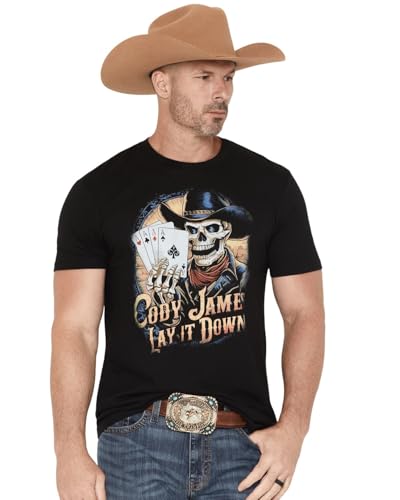 Cody James Men's Lay It Down Short Sleeve Graphic T-Shirt - CJFA25T5-BLK X- US Black
