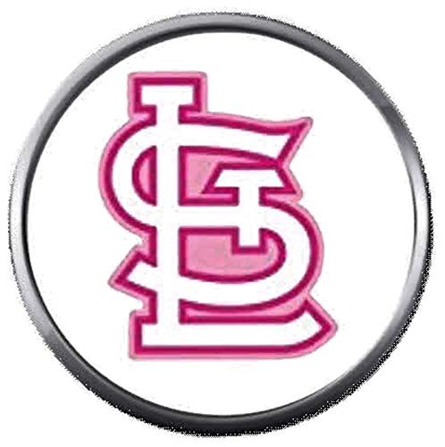 Pink STL St Louis Cardinals MLB Baseball Logo 18MM - 20MM Snap Jewelry Charm