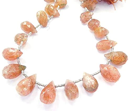 Faceted beads de Sunstone Natural Gemstone 8X12 Mm d'une brillance minérale exceptionnelle