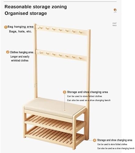 Stylish Hall Tree with Shoe Storage Bench, Multifunctional Entryway Organizer & Coat Rack, Perfect for Living Room, Bedroom, and Closet Organization