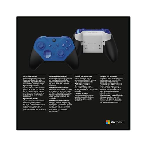 Xbox Wireless Controller Elite Series 2 Blue Series X|S, One, Windows 10/11, iOS y Android