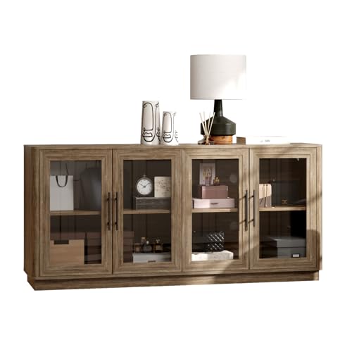 NEWOWNDS Buffet Cabinet with Storage,63" Large Sideboard,Kitchen Storage with 4