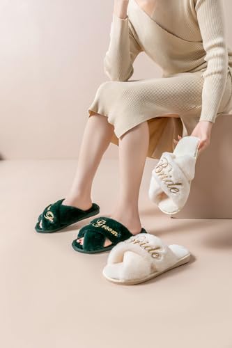 Bridal Slipper - Bridesmaid & Bachelorette Gifts - Forest Green - Bridal Shower4