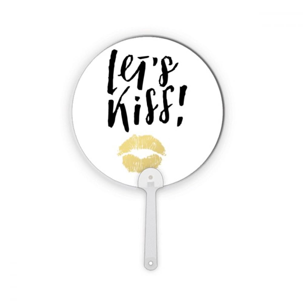 Éventail rond Let's Kiss No/no plastique accessoire fraîcheur portable