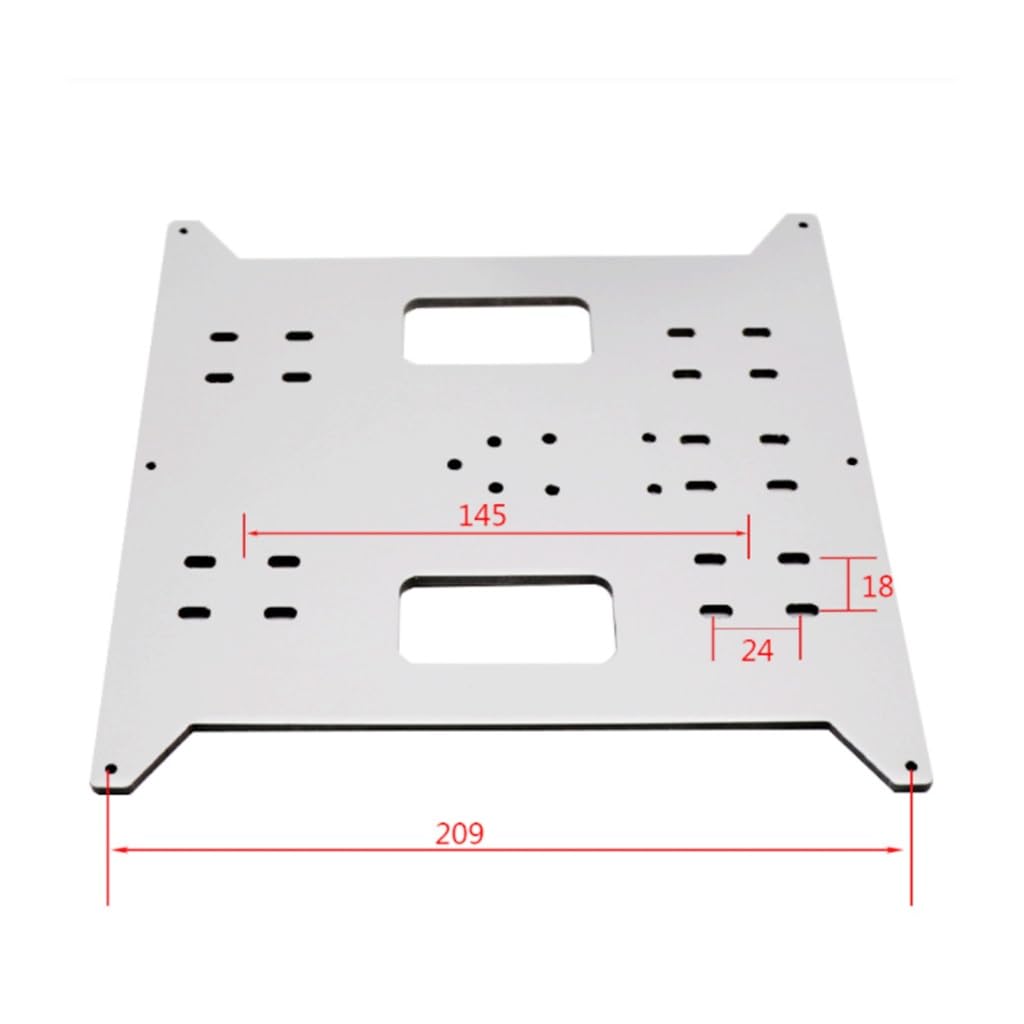 Piastra carrello Y in alluminio anodizzato, 220x200x4mm | For l'aggiornamento del letto termico della stampante