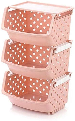 Cesta de frutas para cocina de 3 niveles: organiza tus vegetales con bandejas apilables