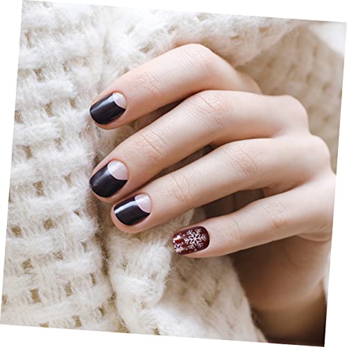 ADOCARN 2 Adesivos De Unhas De Natal Unhas Postiças Quadradas Unhas Falsas Unhas De Plástico Unhas P