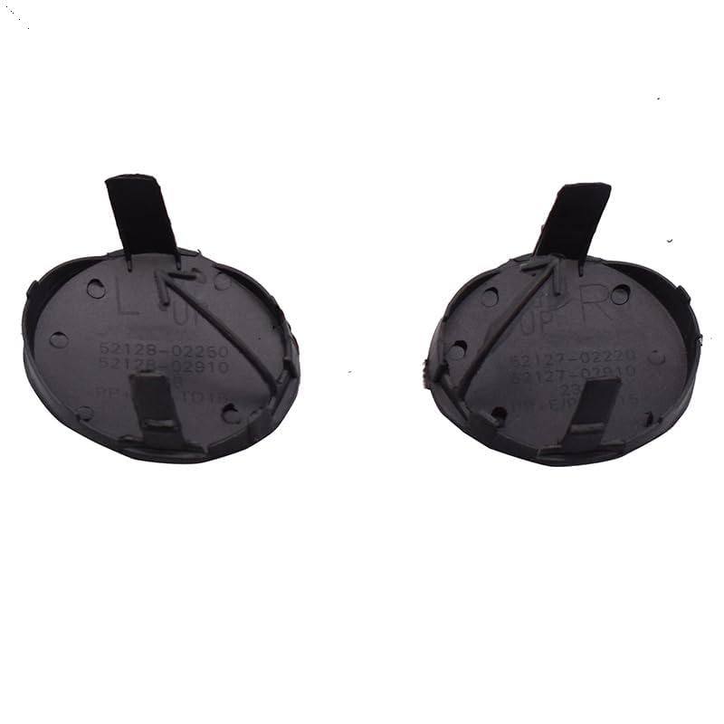 1 Pair Left and Right Front Bumper Tow Hook Cover Cap for Toyota Corolla 52127-02910 52128-02910 Black Plastic
