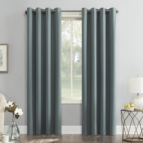 Sun Zero Soho Blackout Energy Efficient Grommet Curtain Single Panel, 54" x 63", Mineral