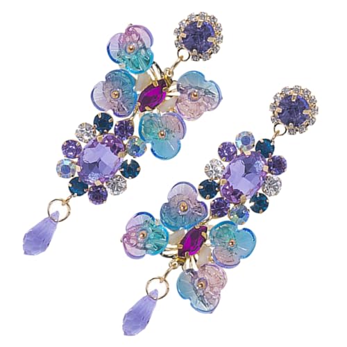 DEARMAMY 1 Par Pendientes De Cristal De Colores Borla Anillos Perla Aretes Para Mujer Pendientes De Aro De Para Mujer Women Lágrima Joyas Pendientes Cuelgan Aleación Colorful