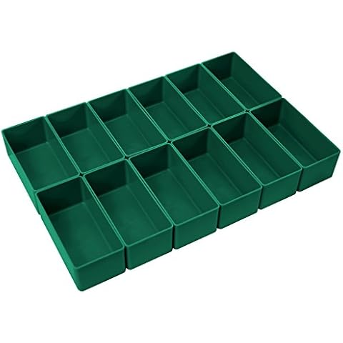 12 Stück Sortierkasten grün, 99x49x40 mm (LxBxH), aus Polystyrol Cover