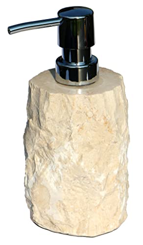 Wogeka - Dispenser di sapone – in stile moderno in marmo pietra legno come idea regalo per Natale compleanno decorazione bagno (16 marmo grossolano (altezza 18 cm)