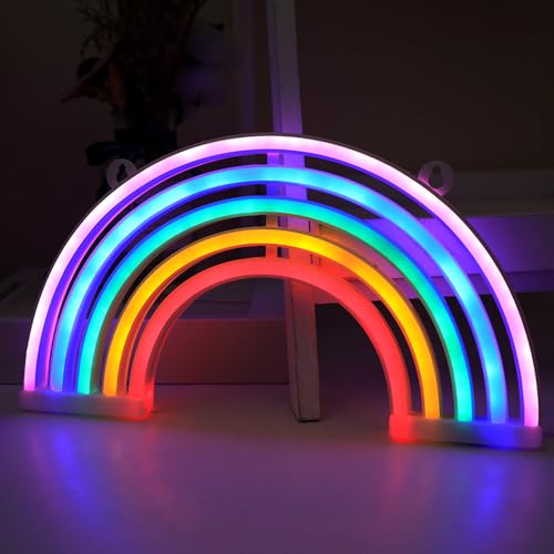 Foreverup Regenbogen LED Leuchtreklamen, Regenbogen LED Neon Light Sign,...