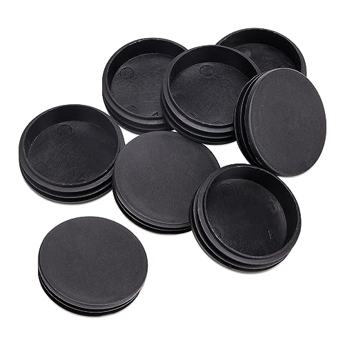 Image of ZORZA Round End Caps,2-3 /8 inch (60mm) Round Plastic Plug Insert, Tubing End Caps, Suitable for Pipe Posts, Chairs, Furniture, and Round Metal Tubes (8 Pcs)
