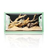 REPTI ZOO 50 Gallon Reptile Terrarium, 36" x 18" x 18" Light Weight Reptile Enclosure, Colored Reptiles Tank with Tempered Glass Door, Large Habitat for Bearded Dragon, Snake, Lizard, Gecko-Green