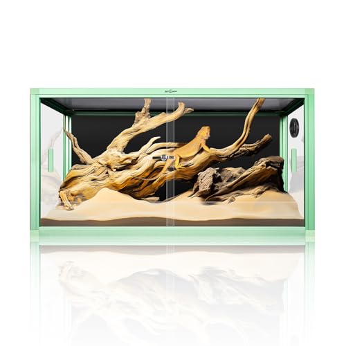 REPTI ZOO 50 Gallon Reptile Terrarium, 36" x 18" x 18" Light Weight Reptile Enclosure, Colored Reptiles Tank with Tempered Glass Door, Large Habitat for Bearded Dragon, Snake, Lizard, Gecko-Green