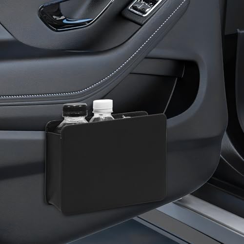 Organizador para puerta de coche con cubo de basura portátil y bolsillo para objetos pequeños 4