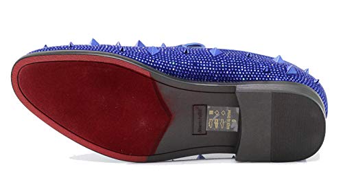 Image of SPK24 Men Vintage Spikes Sparkle Formal Tuxedo Stage Fashion Slip On Loafer Dress Shoes