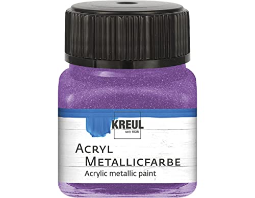 KREUL, 20 ml Glass in Lilac, Glamorous Acrylic Paint with Metallic Effect on Water-Based, Creamy Opaque, Quick-Drying and Waterproof