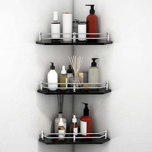 Plantex Glass Corner Shelf for Bathroom/Kitchen Glass Shelf/Bathr...
