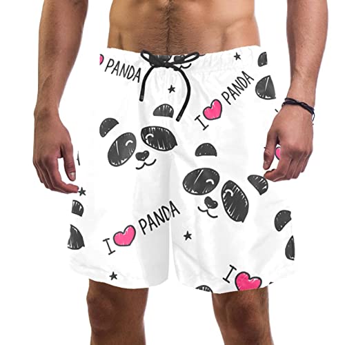 Maillots de Bain Hommes J'aime Panda Short Plage Hydrophobe Confort