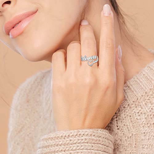 Personalized Name Ring Custom Promise Ring 925 Sterling Silver Name Rings Personalized for Her Customize Mother Rings Personalized Jewelry Gift for Women Mother BFF3