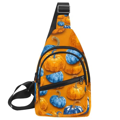 Bolsa bandolera de correa convertible y estampado de calabazas brillantes