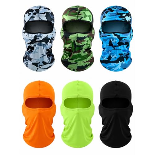 Image of SATINIOR 6 Pcs Ski Mask Cover Balaclava Full Face Mask Summer Face Cover UV Windproof Balaclava for Men Women Outdoor Sports