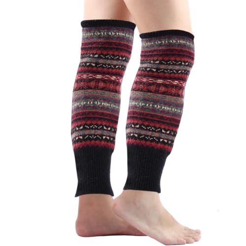 Polainas bohemias largas de punto y calentadores de invierno para botas 5
