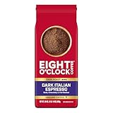 Eight O'Clock Coffee Dark Italian Espresso, Dark Roast Ground Coffee, 100% Arabica, Bold & Chocolaty, 30 Ounce (Pack of 1)